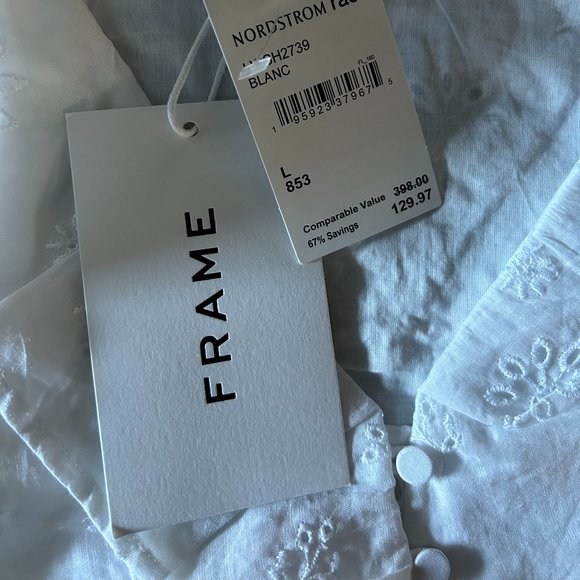 FRAME Ruffle Eyelet Top - Picture 4 of 5